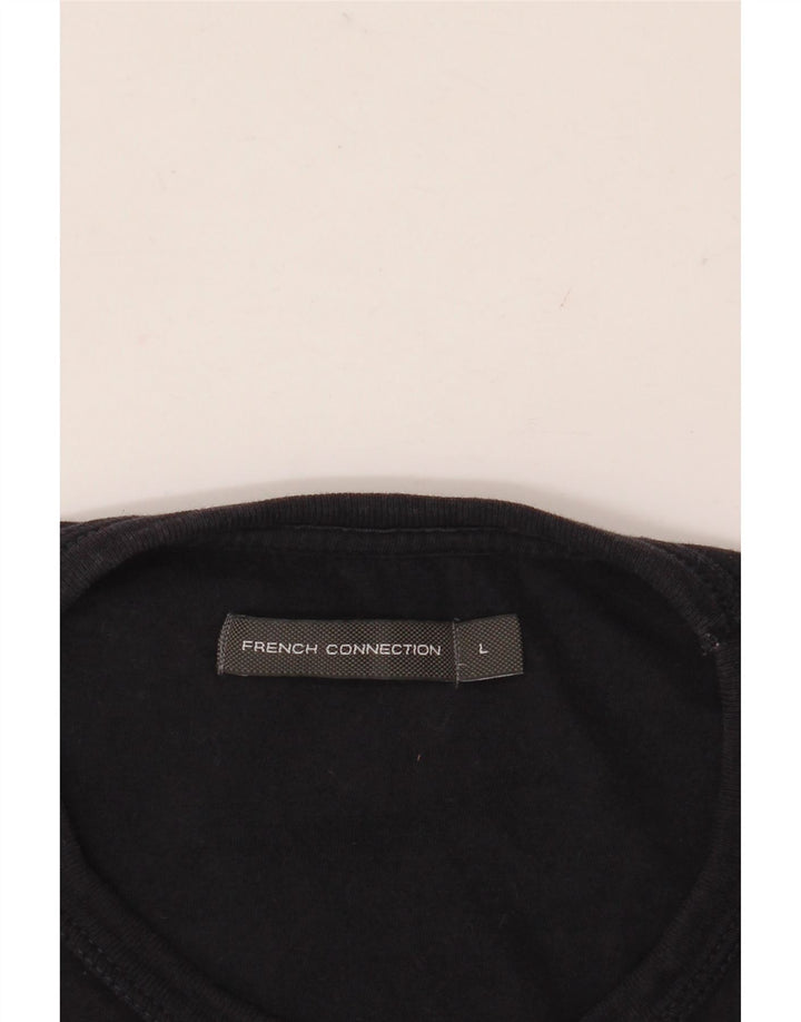FRENCH CONNECTION Mens T-Shirt Top Large Burgundy Colourblock