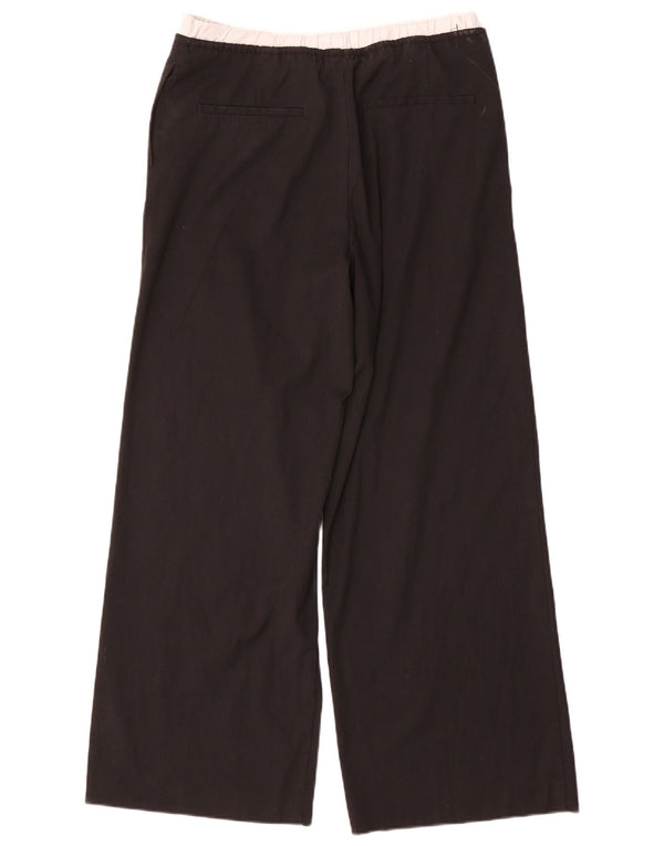 Zara Womens Wide Leg Trousers Small W26 L30 Black Polyester