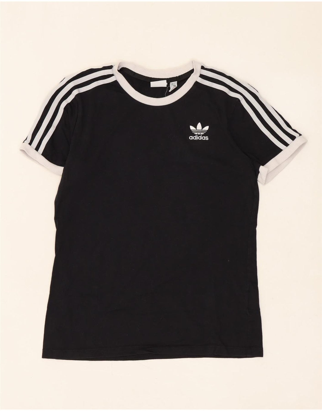 Adidas Womens T-Shirt Top UK 8 Small Black Cotton