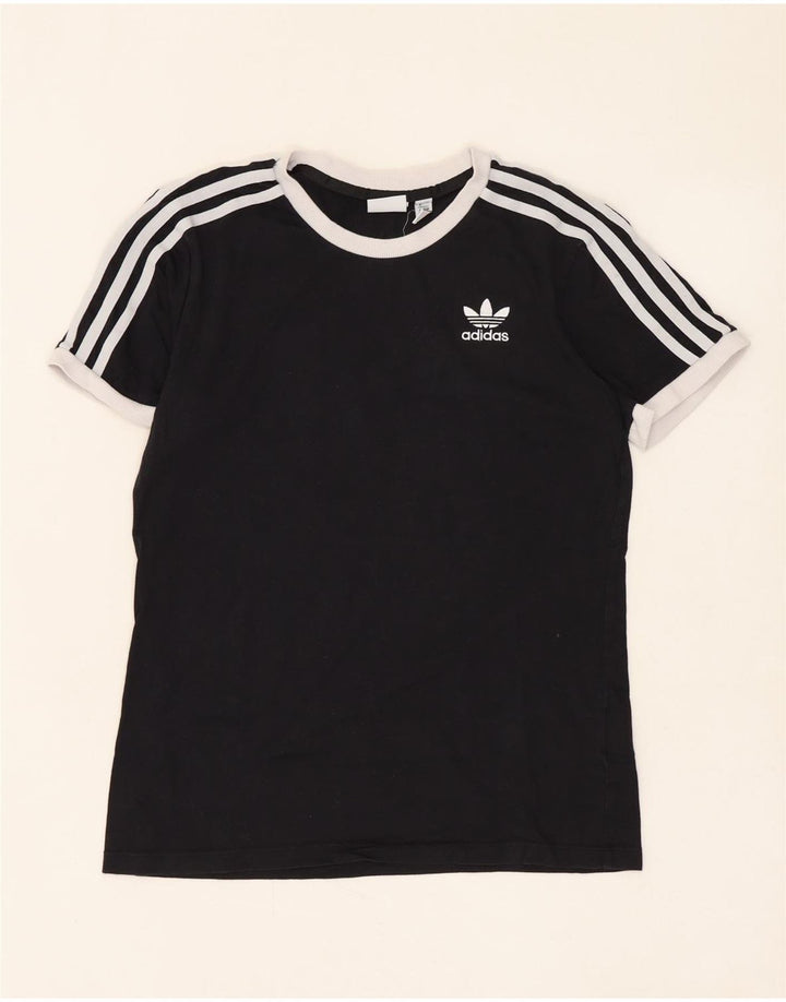 Adidas Womens T-Shirt Top UK 8 Small Black Cotton