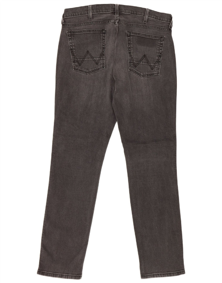 Wrangler Mens Bostin Straight Jeans W34 L32 Grey Cotton