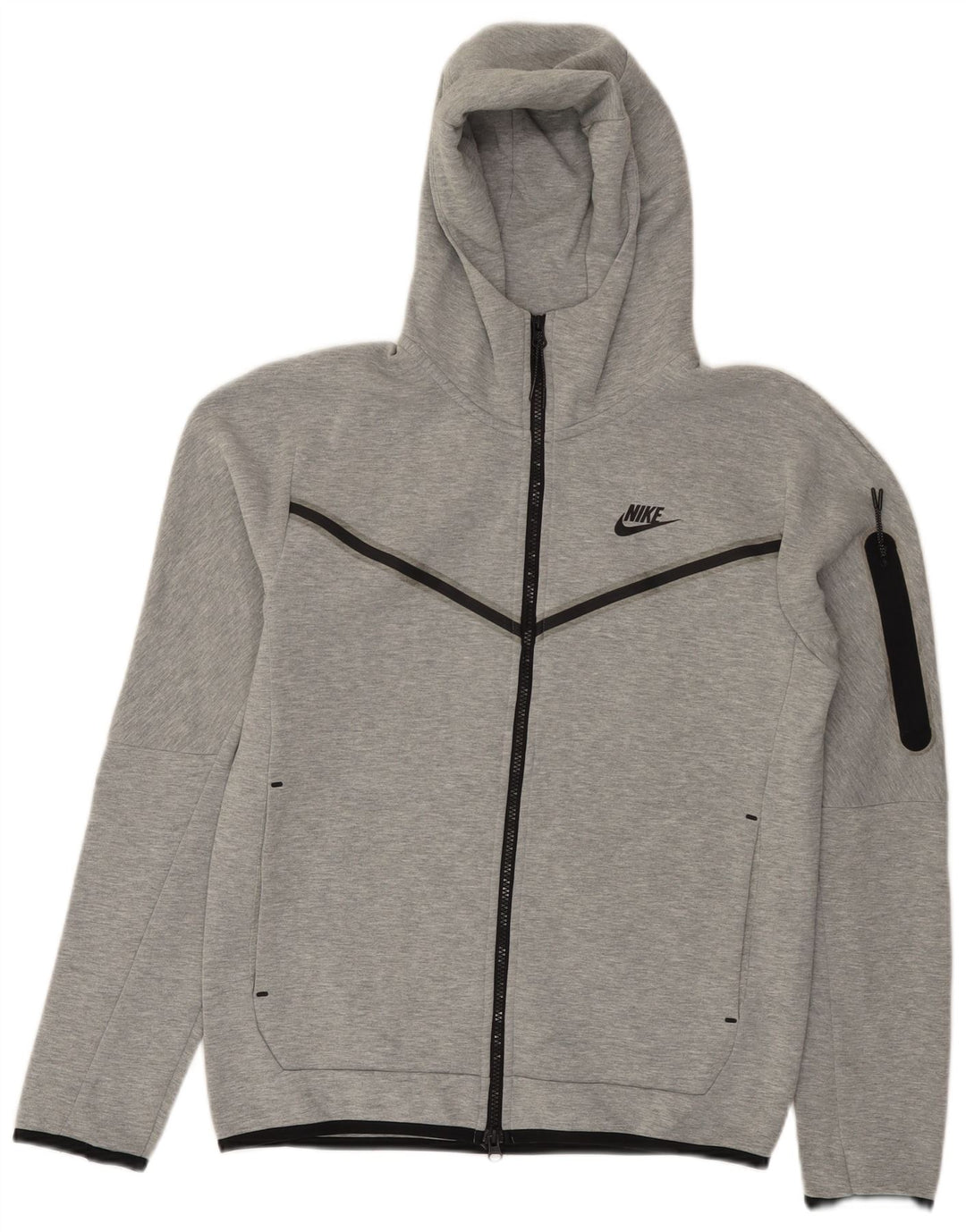 Nike Mens Zip Hoodie Sweater Small Grey Flecked Cotton