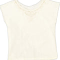 VINTAGE Womens Sleeveless Vest Top UK 12 Medium Off White Floral Polyester | Vintage Vintage | Thrift | Second-Hand Vintage | Used Clothing | Messina Hembry 