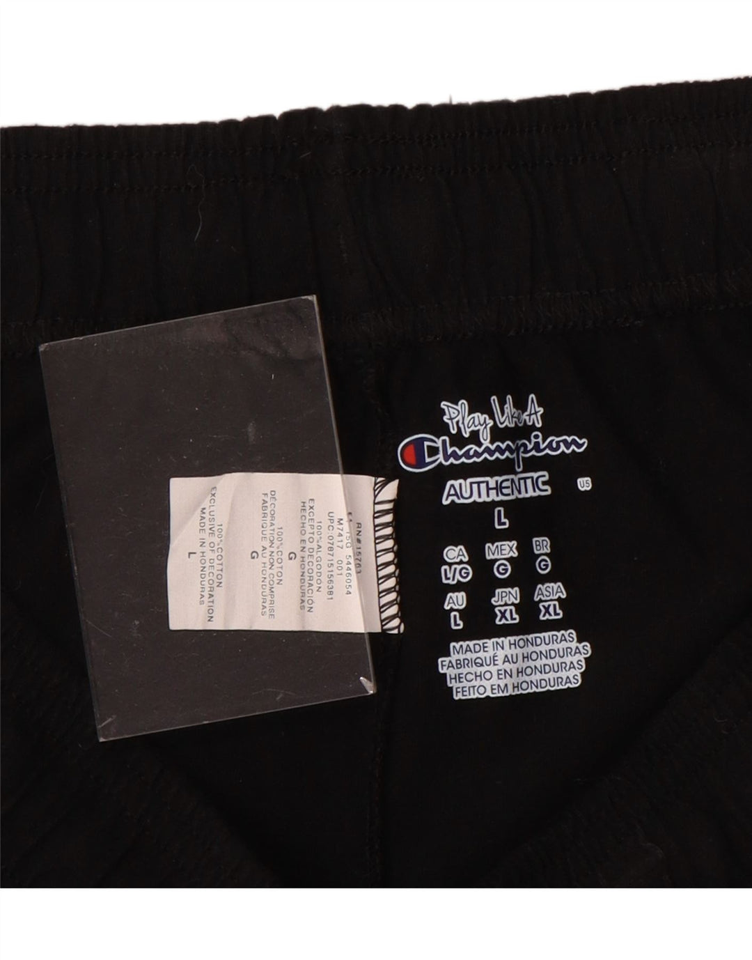 CHAMPION Womens Sport Shorts UK 16 Large  Black Cotton