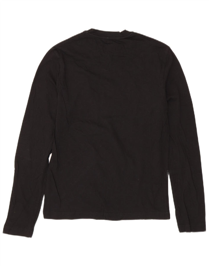 CALVIN KLEIN JEANS Mens Graphic Top Long Sleeve Small Black Cotton