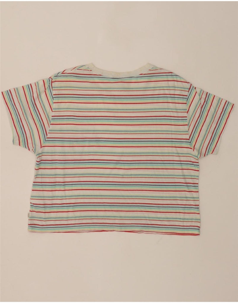 LEVI'S Womens Oversized Crop T-Shirt Top UK 10 Small Multicoloured Striped Vintage Levi's and Second-Hand Levi's from Messina Hembry 