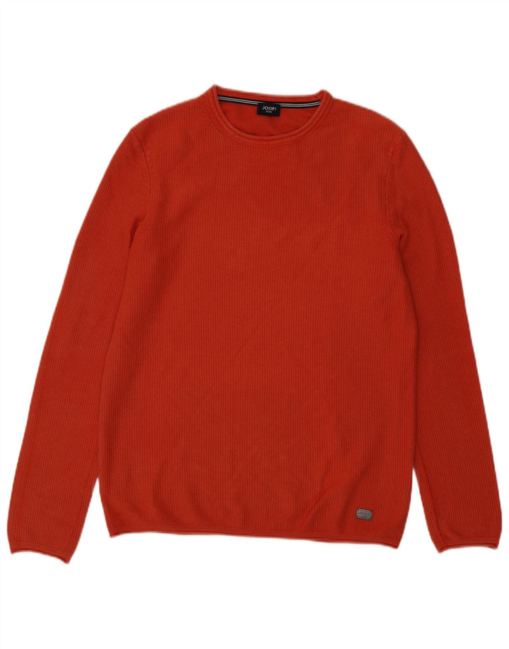JOOP Mens Crew Neck Jumper Sweater Small Orange