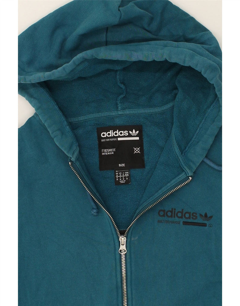 ADIDAS Mens Graphic Zip Hoodie Sweater Medium Blue Cotton | Vintage Adidas | Thrift | Second-Hand Adidas | Used Clothing | Messina Hembry 