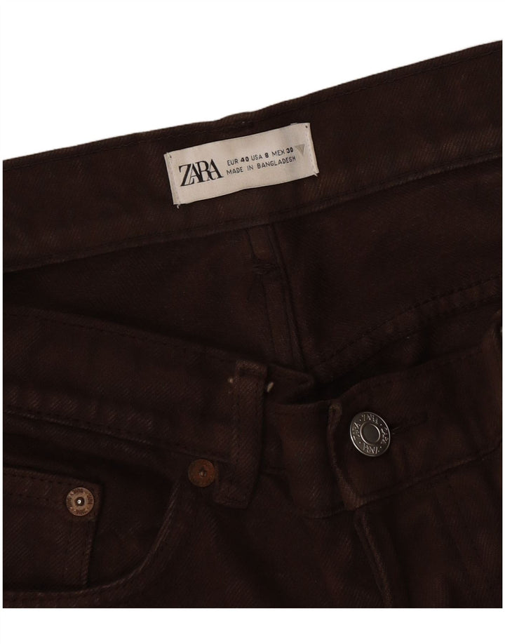 Zara Womens High Rise Straight Jeans EU 40 Medium W30 L28 Brown