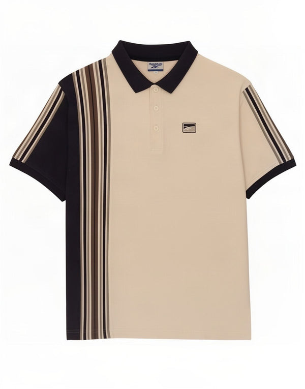 Reebok Mens Polo Shirt Large White Colourblock Cotton