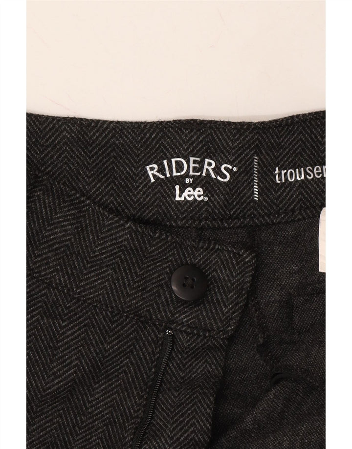 LEE Womens Riders Casual Trousers US 10 Large W30 L30 Grey Herringbone Vintage Lee and Second-Hand Lee from Messina Hembry 
