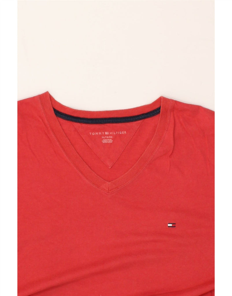 TOMMY HILFIGER Mens T-Shirt Top XL Red Cotton | Vintage Tommy Hilfiger | Thrift | Second-Hand Tommy Hilfiger | Used Clothing | Messina Hembry 