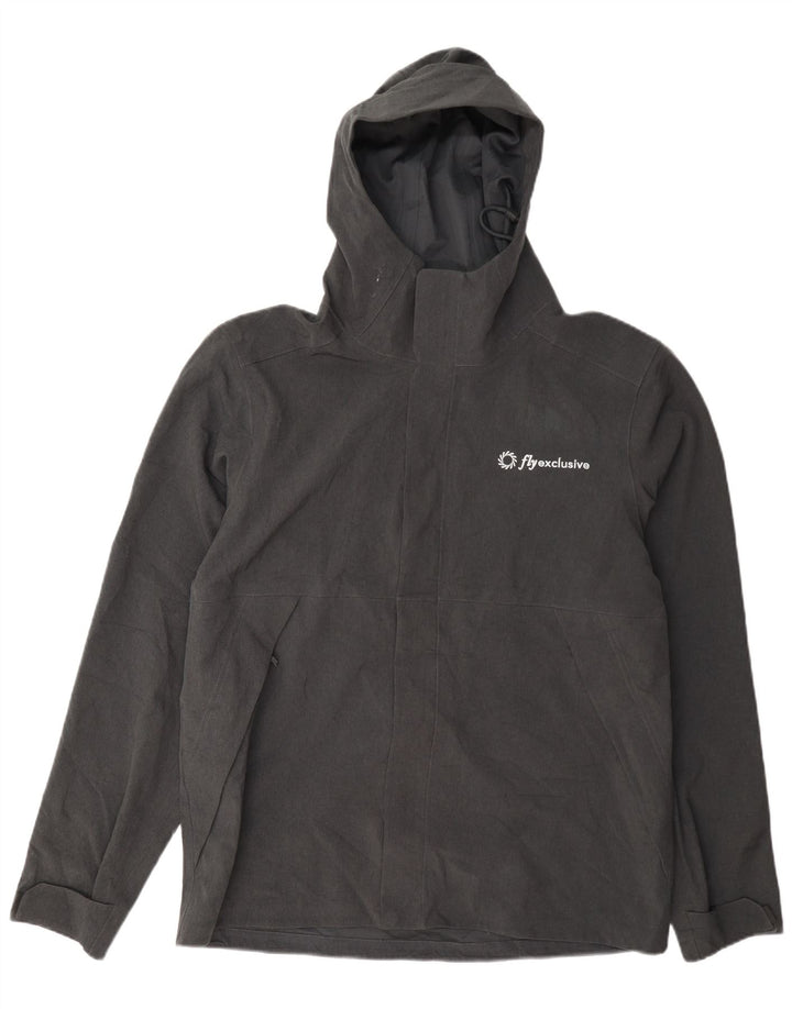 The North Face Mens Hooded Rain Jacket UK 40 Large Grey