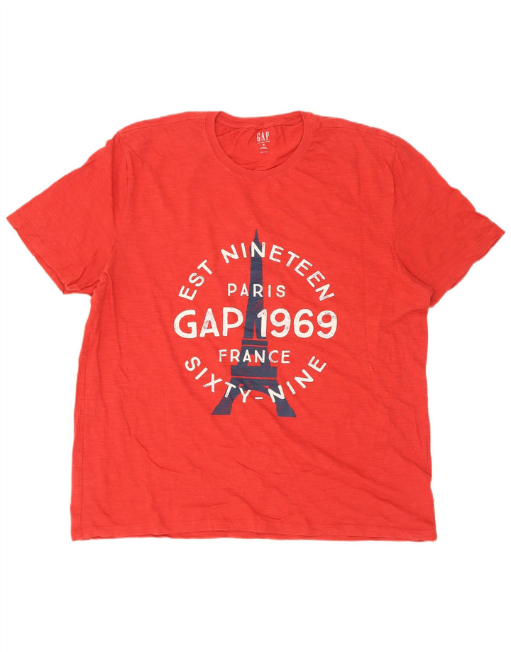 Gap Mens Graphic T-Shirt Top XL Red Cotton
