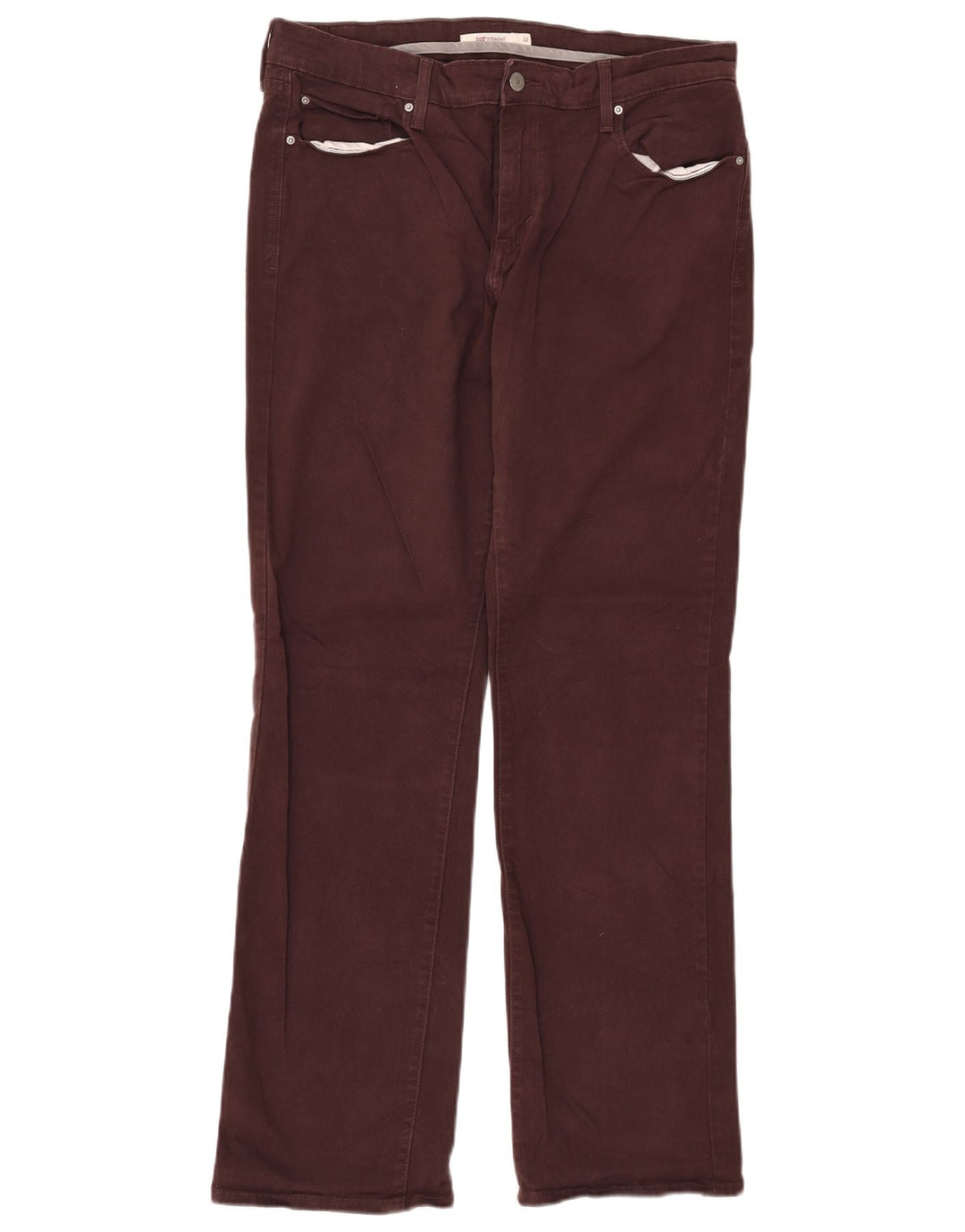 LEVI'S Womens 505 Straight Jeans W32 L32 Maroon Cotton