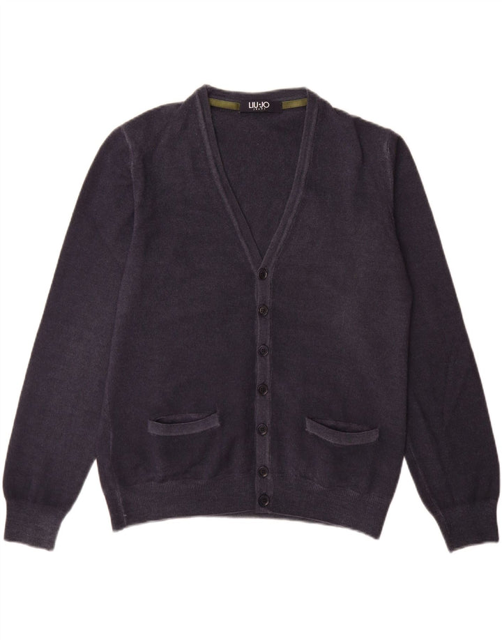 Liu Jo Mens Cardigan Sweater Large Navy Blue Wool