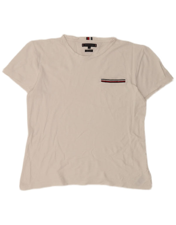 Tommy Hilfiger Mens T-Shirt Top Large White Cotton