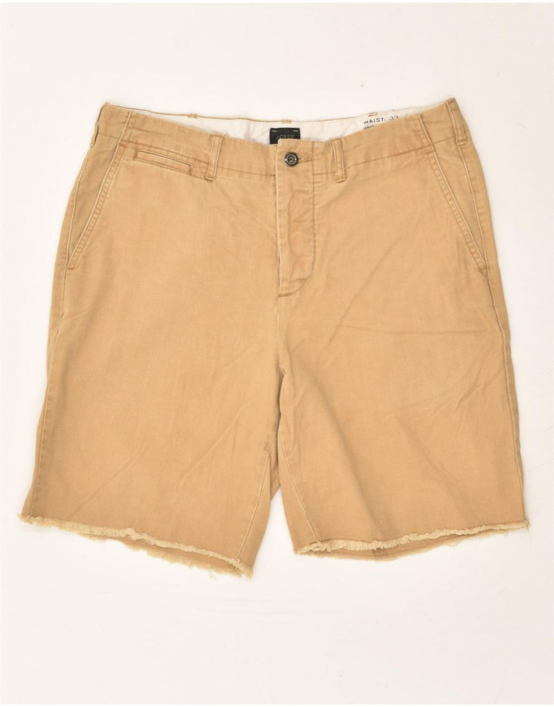 J. CREW Mens Chino Shorts W33 Large Beige Cotton | Vintage J. Crew | Thrift | Second-Hand J. Crew | Used Clothing | Messina Hembry 