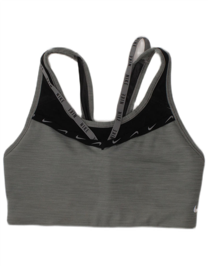 Nike Womens Graphic Sport Bra Top Small Grey Sports