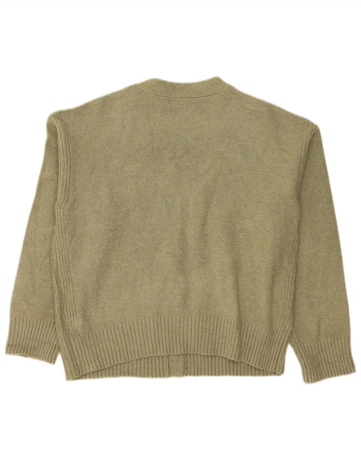Marks & Spencer Womens Oversized Cardigan Sweater UK 14 Medium Khaki