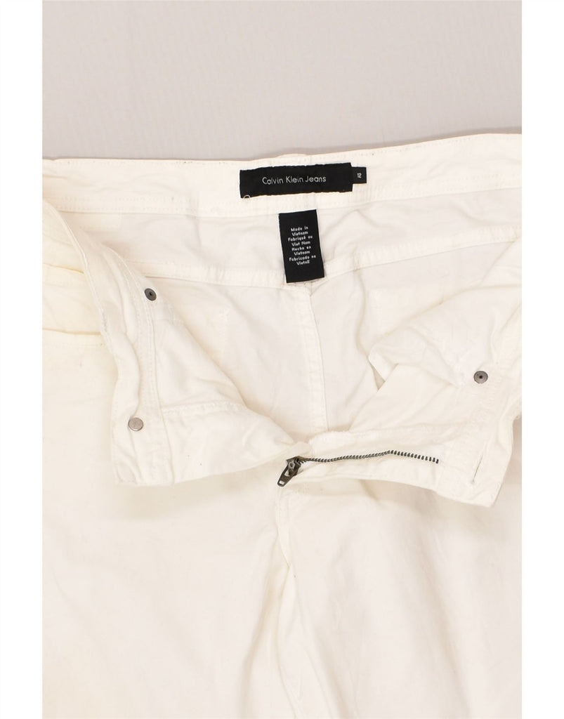 CALVIN KLEIN Womens Slim Jeans US 12 Large W30 L26  White Cotton | Vintage Calvin Klein | Thrift | Second-Hand Calvin Klein | Used Clothing | Messina Hembry 