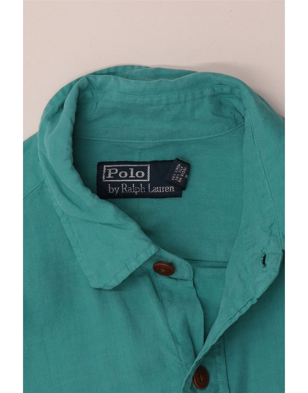 Polo Ralph Lauren Mens Shirt Medium Turquoise Linen