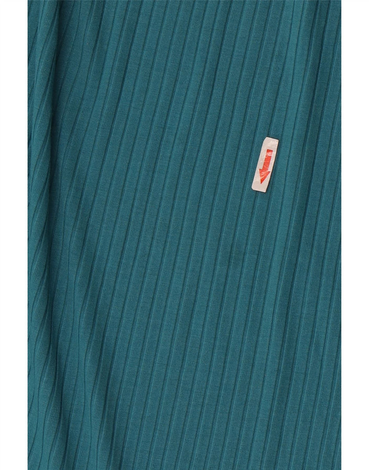 Marks & Spencer Womens Long Sleeve Maxi Dress UK 6 XS Green Polyester