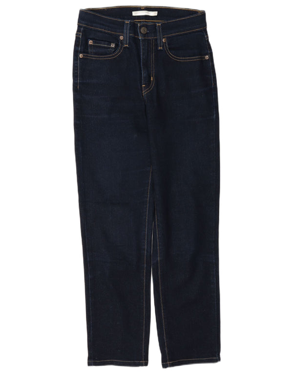 Levi's Womens 724 High Rise Straight Jeans W25 L28 Navy Blue Cotton