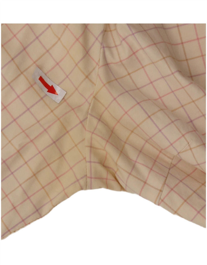 Gap Womens 3/4 Sleeve Shirt UK 16 Large Beige Check