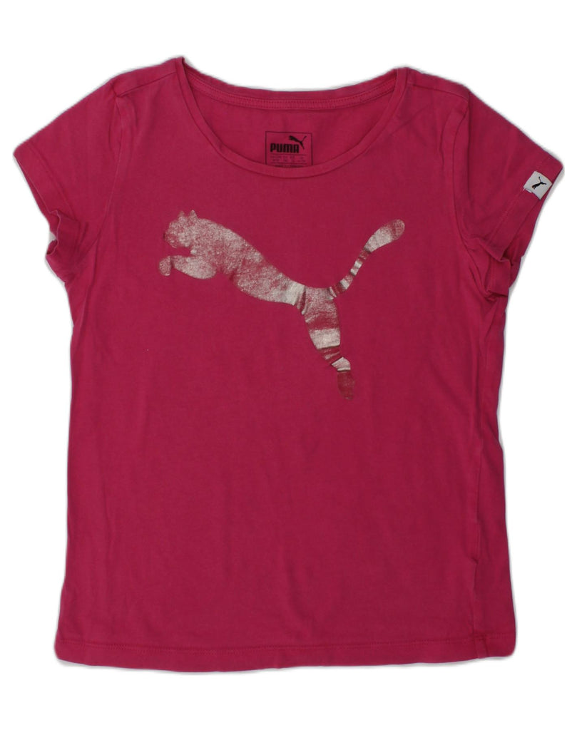 PUMA Girls Graphic T-Shirt Top 9-10 Years Pink | Vintage Puma | Thrift | Second-Hand Puma | Used Clothing | Messina Hembry 