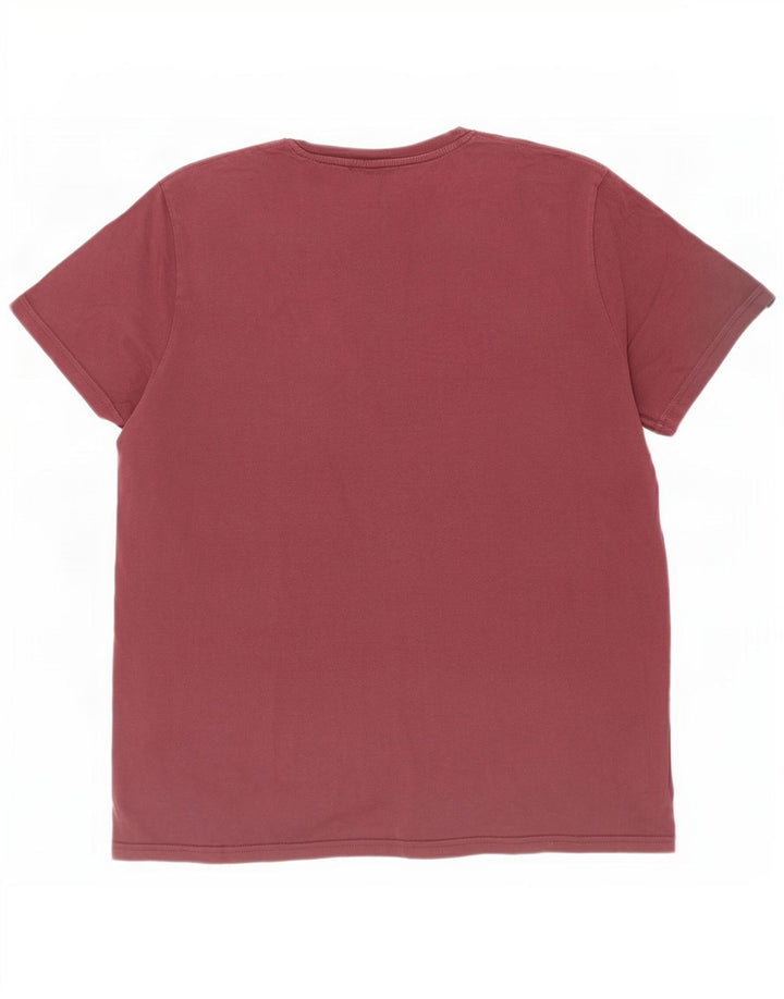 Alpha Industries Mens Graphic T-Shirt Top Medium Burgundy Cotton