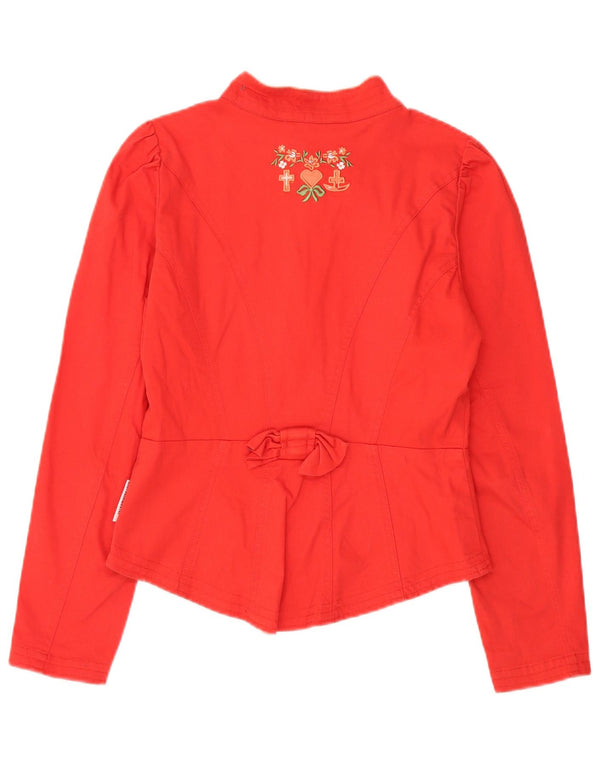 Vintage Womens 6 Button Blazer Jacket UK 12 Medium Red Cotton