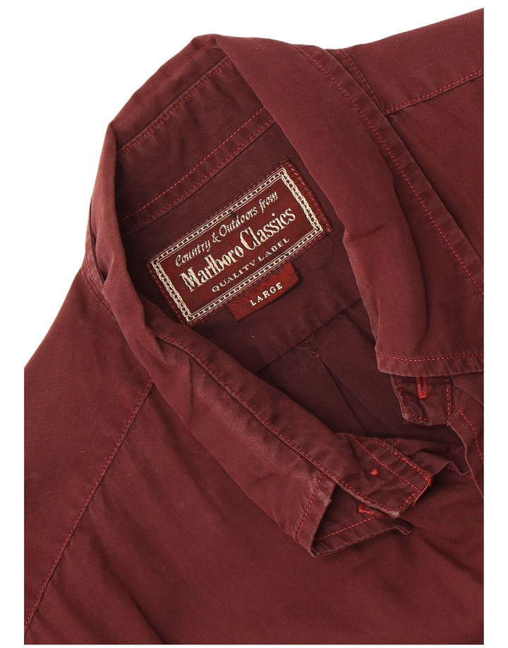Marlboro Classics Mens Shirt Large Maroon