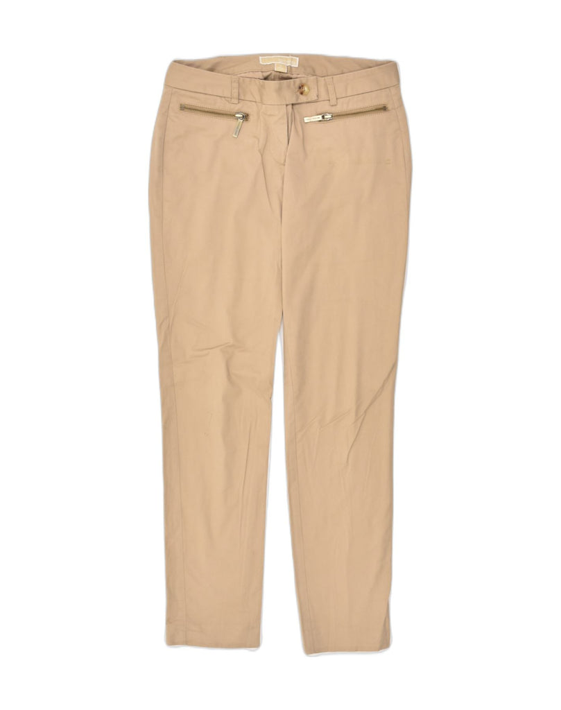 MICHAEL KORS Womens Slim Casual Trousers US 2 XS W28 L28 Beige Cotton | Vintage Michael Kors | Thrift | Second-Hand Michael Kors | Used Clothing | Messina Hembry 