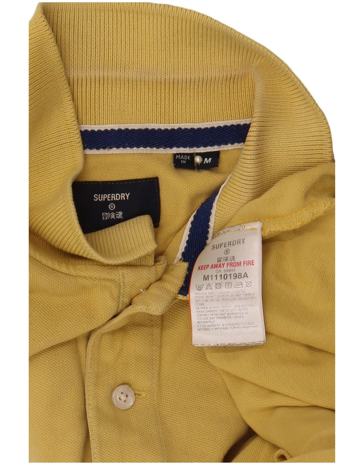 Superdry Mens Polo Shirt Medium Yellow Cotton