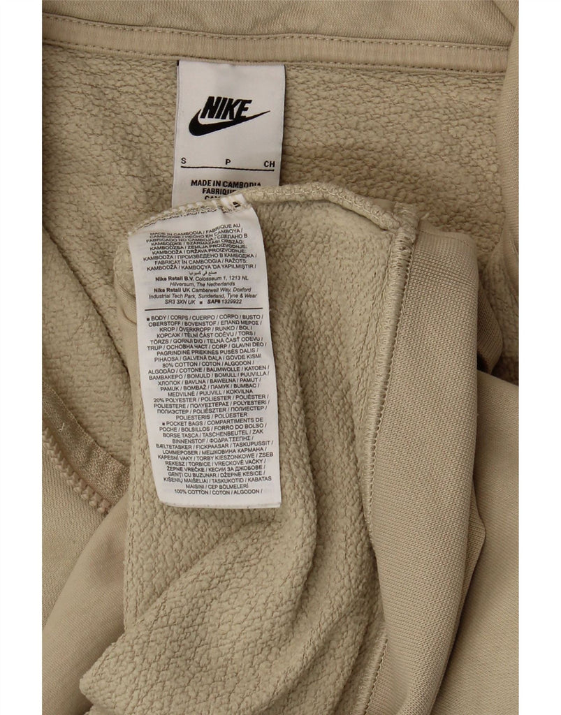 NIKE Mens Zip Neck Sweatshirt Jumper Small Off White Cotton Vintage Nike and Second-Hand Nike from Messina Hembry 