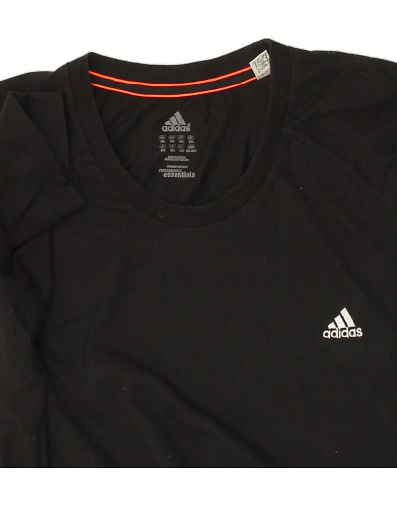 ADIDAS Mens T-Shirt Top 2XL Black Cotton | Vintage Adidas | Thrift | Second-Hand Adidas | Used Clothing | Messina Hembry 