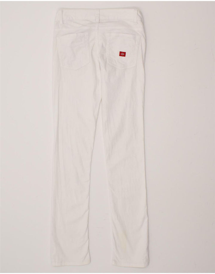 DICKIES Womens Slim Casual Trousers US 5 Medium W30 L33 White Cotton Vintage Dickies and Second-Hand Dickies from Messina Hembry 