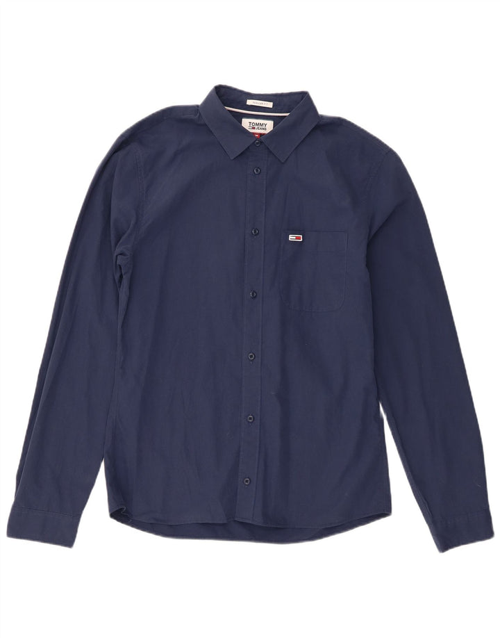Tommy Hilfiger Mens Regular Fit Shirt Medium Navy Blue