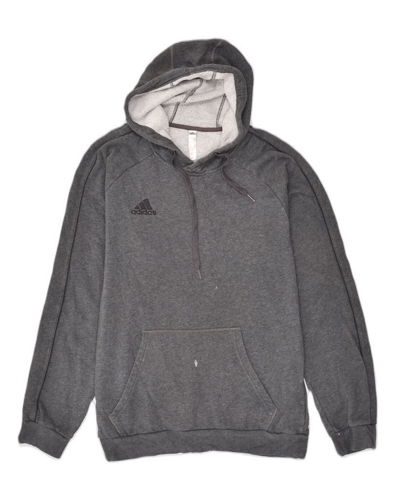 ADIDAS Mens Hoodie Jumper Medium Grey Cotton | Vintage Adidas | Thrift | Second-Hand Adidas | Used Clothing | Messina Hembry 