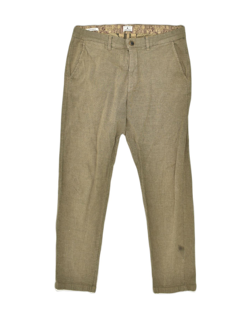 JACK & JONES Womens Marco Slim Chino Trousers W33 L30 Khaki Cotton | Vintage Jack & Jones | Thrift | Second-Hand Jack & Jones | Used Clothing | Messina Hembry 