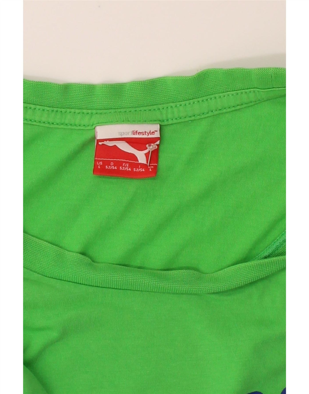 PUMA Mens Graphic T-Shirt Top Large Green Cotton Vintage Puma and Second-Hand Puma from Messina Hembry 