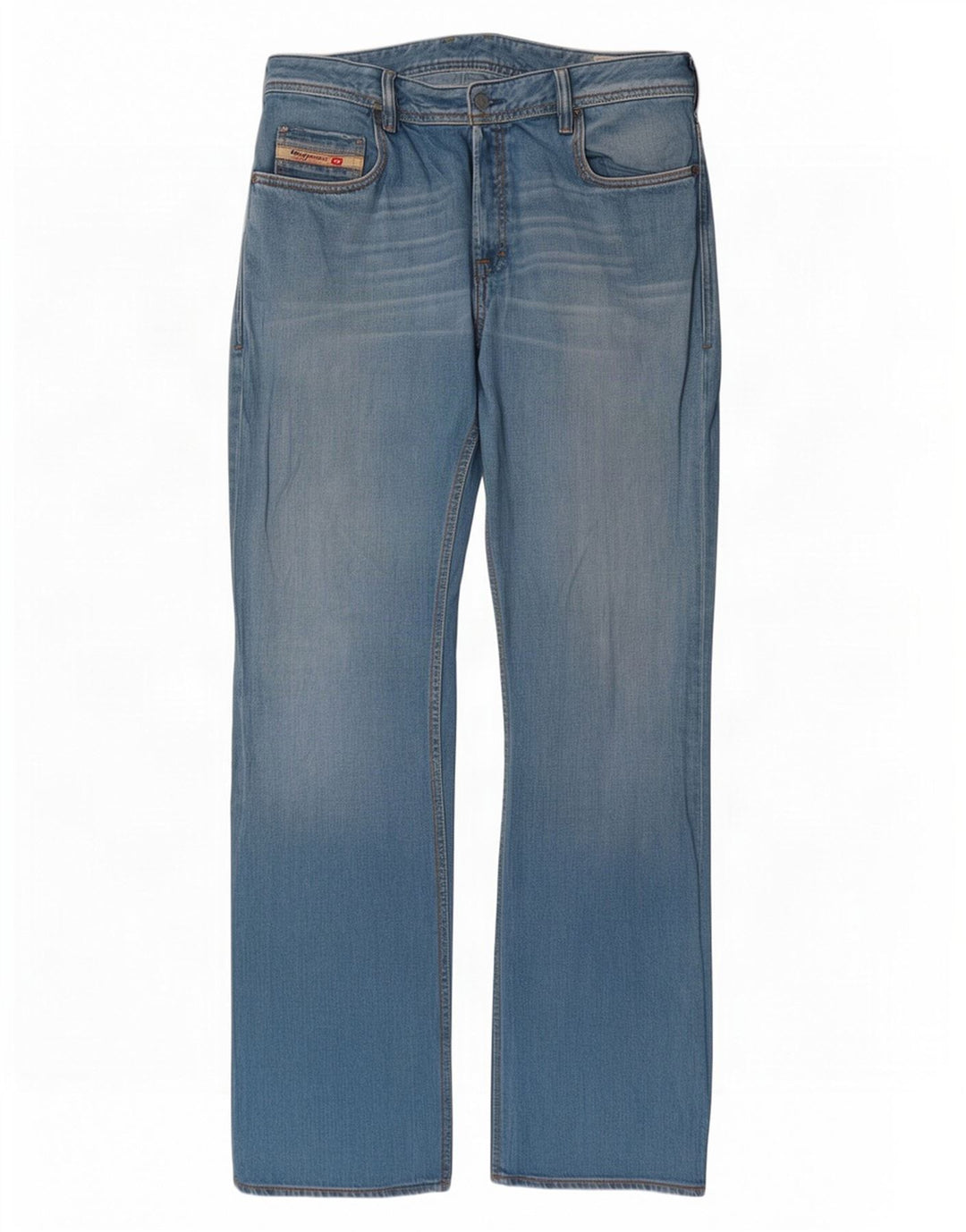 Diesel Mens Zathan Straight Jeans W36 L34 Blue Cotton
