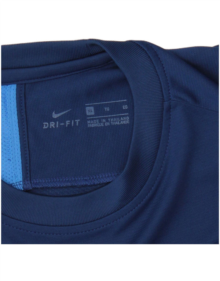 Nike Mens Dri Fit T-Shirt Top XL Blue Colourblock