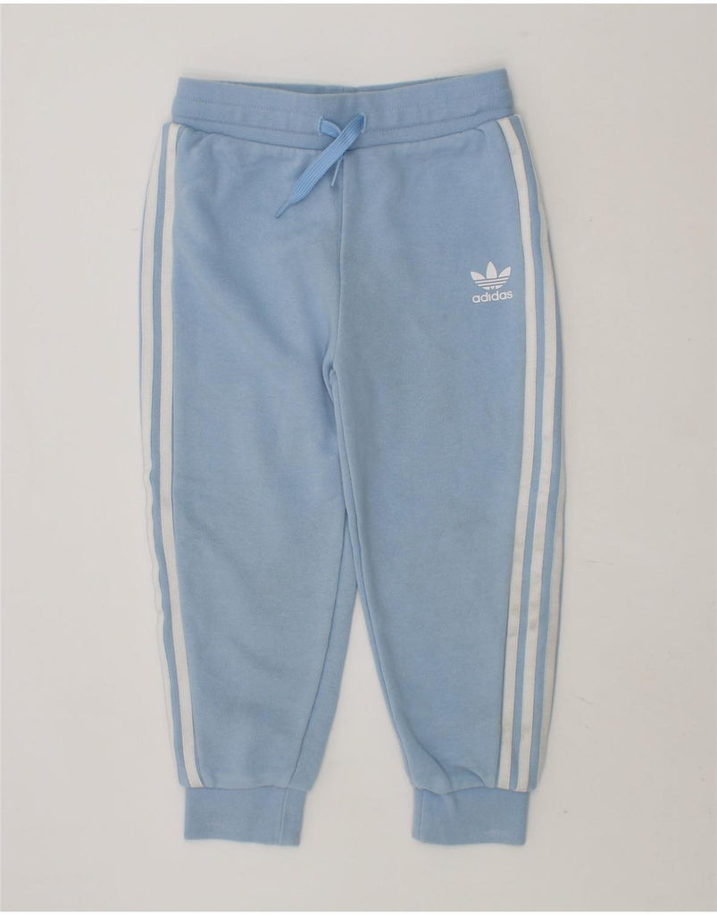 ADIDAS Girls Tracksuit Trousers Joggers 3-4 Years Blue Cotton Vintage Adidas and Second-Hand Adidas from Messina Hembry 