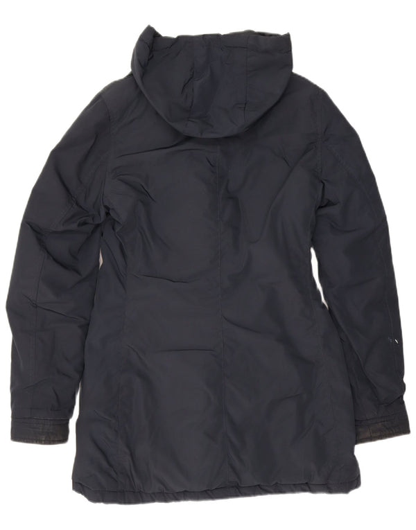 Refrigue Womens Hooded Parka Jacket UK 6 XS Navy Blue Polyester