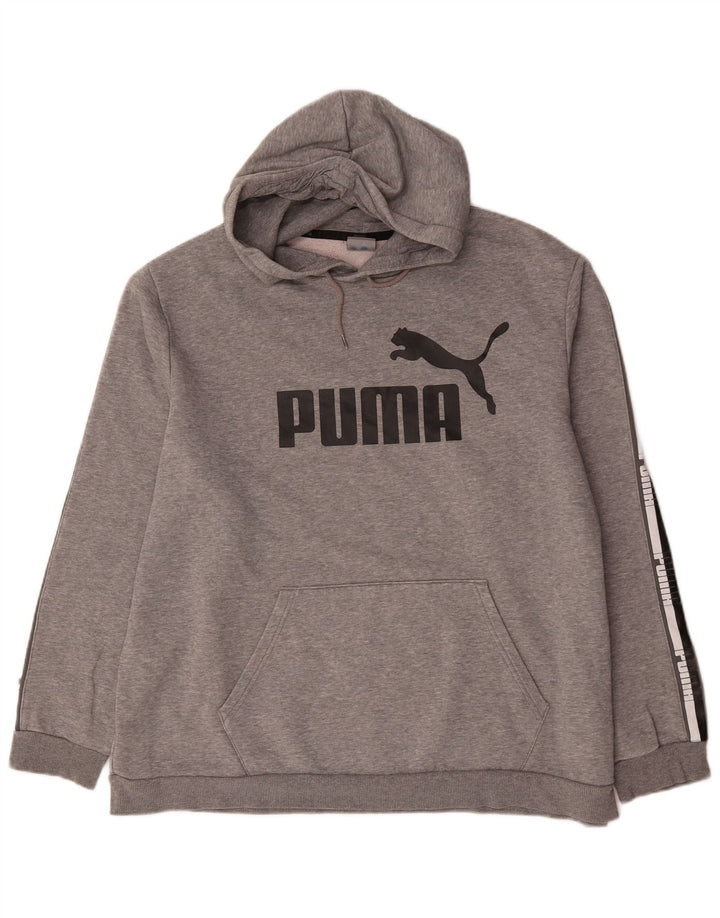 Puma Mens Graphic Hoodie Jumper 2XL Grey Cotton