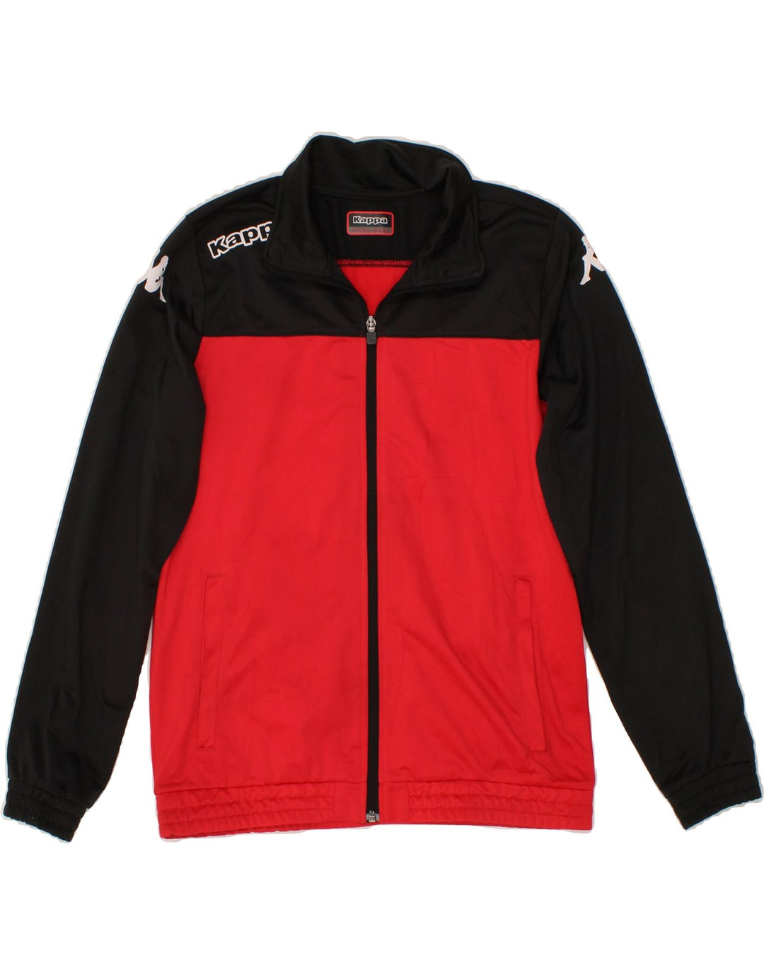 KAPPA Boys Graphic Tracksuit Top Jacket 13-14 Years Red Colourblock Vintage Kappa and Second-Hand Kappa from Messina Hembry 