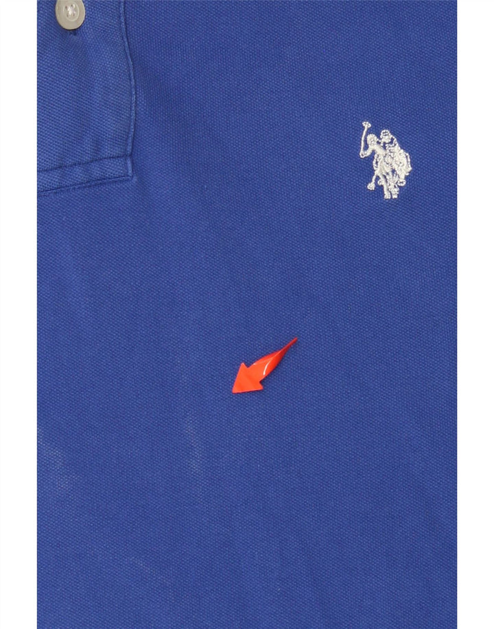 U.S. POLO ASSN. Mens Graphic Polo Shirt Medium Blue Cotton