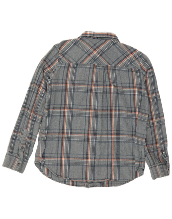 Fat Face Womens Flannel Shirt UK 14 Large Blue Plaid Cotton